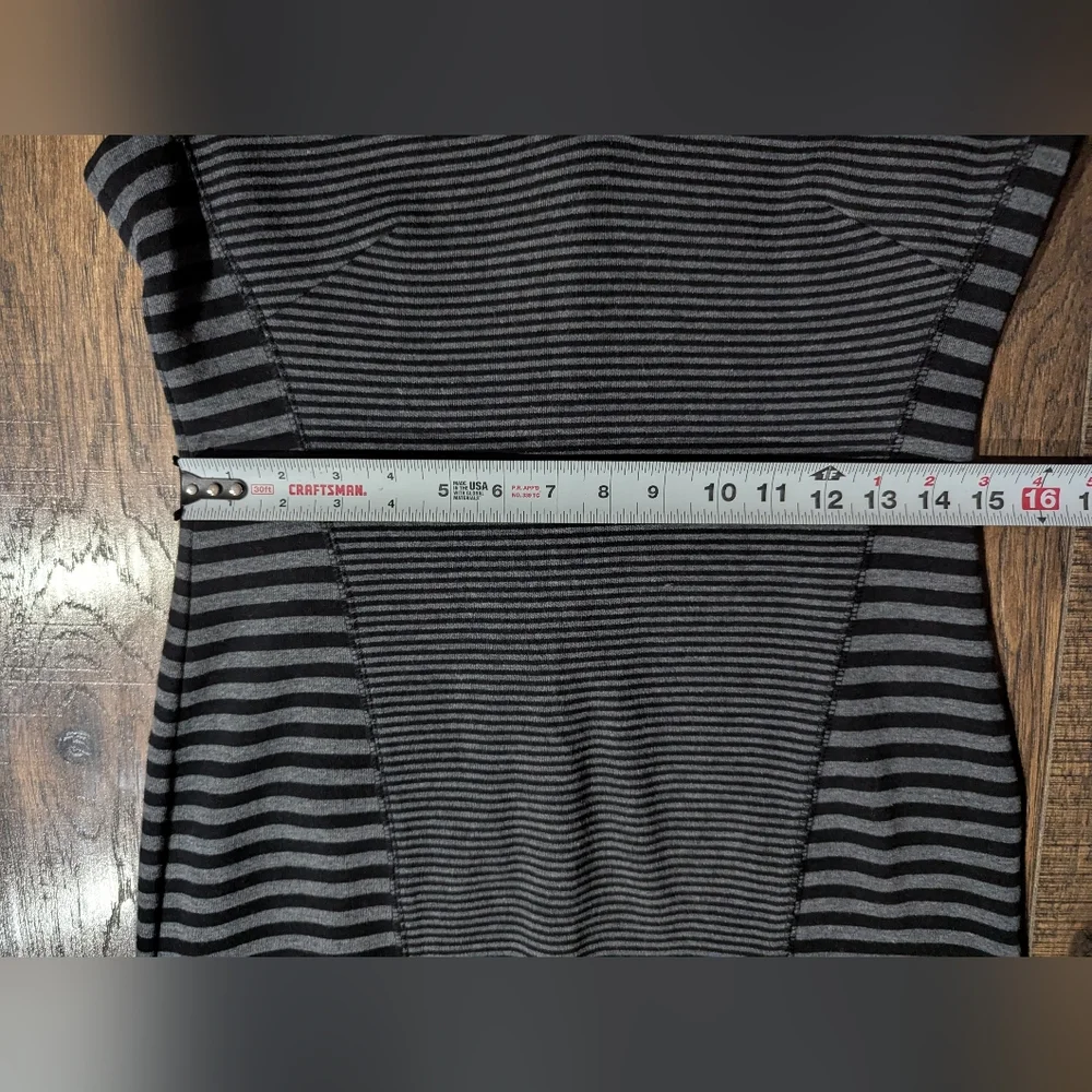 Calvin Klein Womens Size 6 Black & Gray Dual Striped Sheath Dress Cap Sleeves - Picture 8 of 15